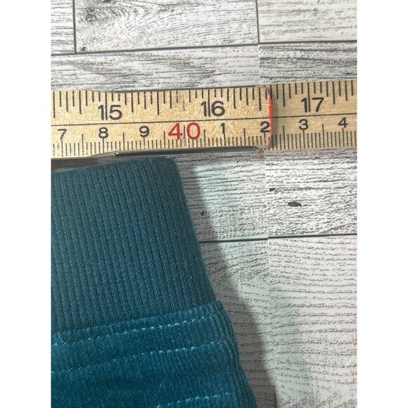 Lark Lane Womens Pants Size 12 Teal Corduroy Pull-On Straight Leg Stretch Velvet - Picture 6 of 9